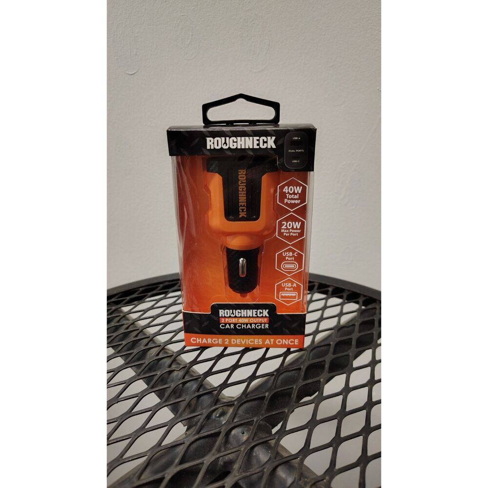 NWT Roughneck Dual‎ Port USB 40Watt Car Charger
